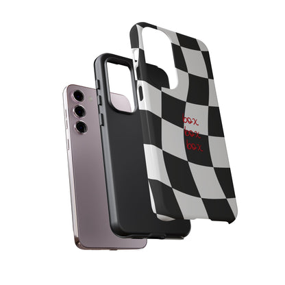 Black and Red Checkered F1 Phone Case, Box Box Box F1 Phone Case
