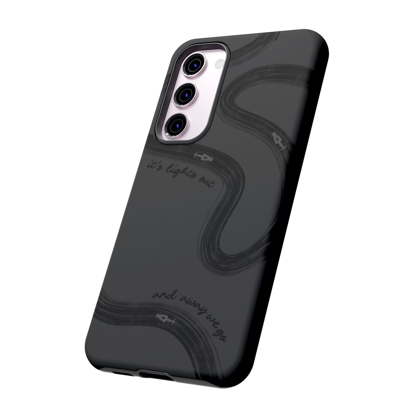 F1 Phone Case Monochrome Black Painted "its lights out and away we go", Trendy F1 Gift, Formula 1 Gift, Cute F1 Phone Case, Phone Case