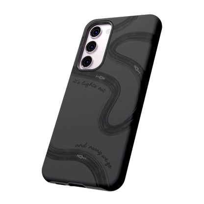 F1 Phone Case Monochrome Black Painted "its lights out and away we go", Trendy F1 Gift, Formula 1 Gift, Cute F1 Phone Case, Phone Case