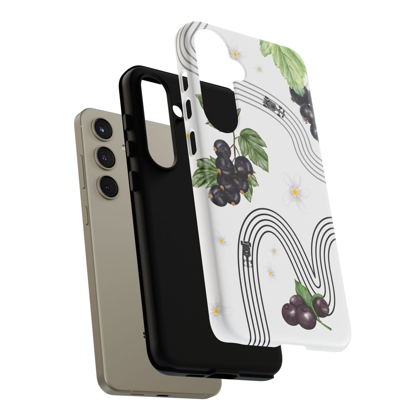 F1 Cadillac and Black Currants Phone Case, Trendy F1 Gift, Formula 1 Gift, Cute Fruit F1 Phone Case, Unique Phone Case