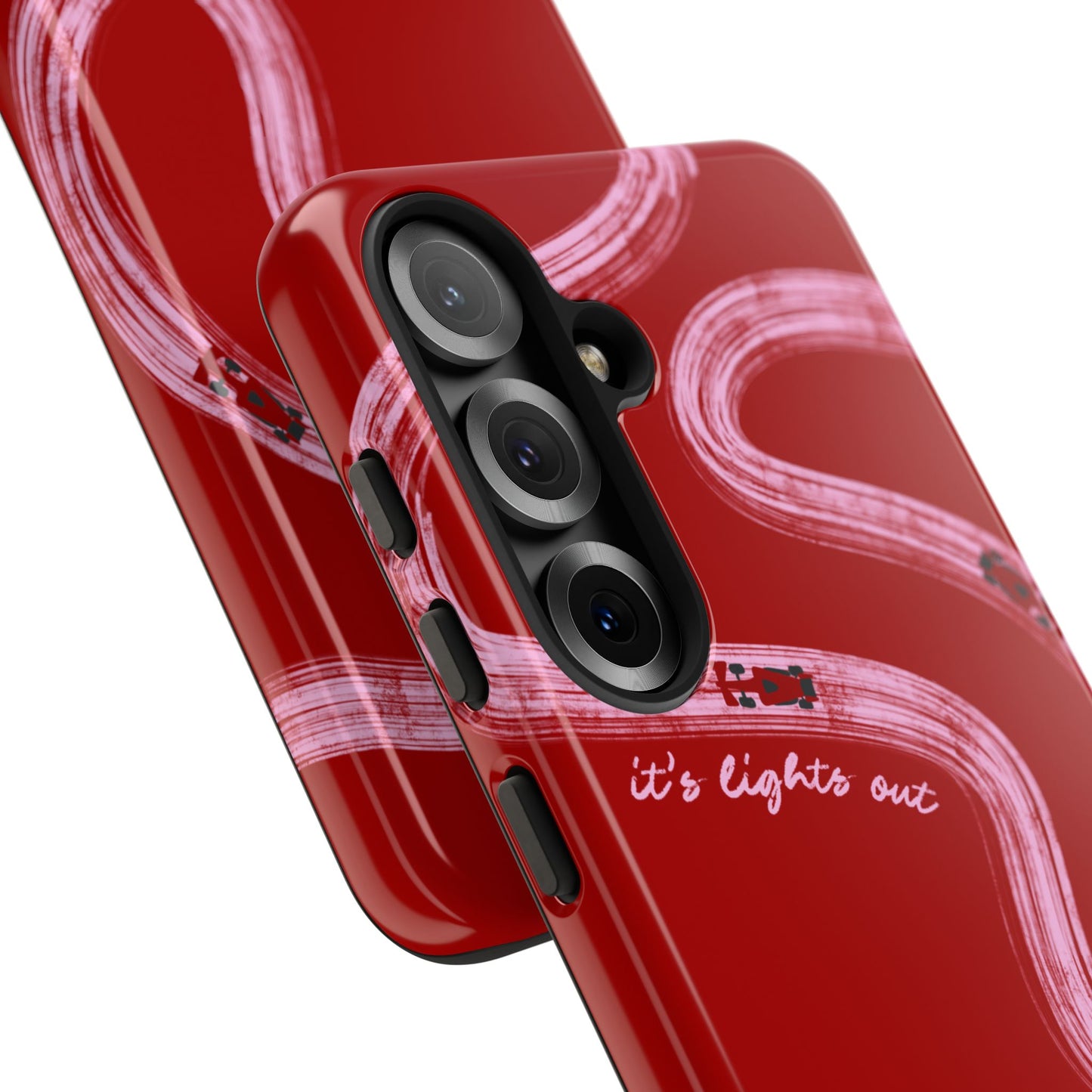 Red and Pink Lights Out F1 Phone Case Design, Trendy F1 Gift, Formula 1 Gift, Cute F1 Phone Case, Unique Formula One Phone Case