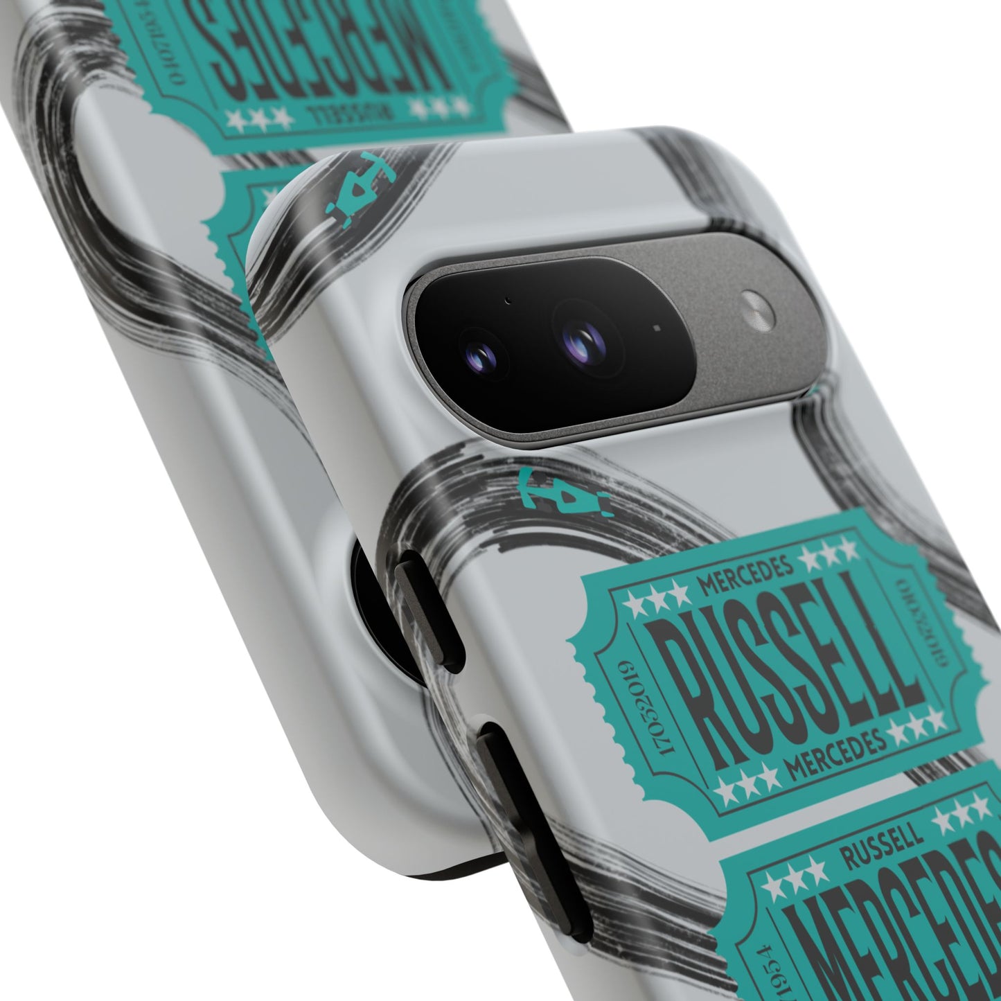 Mercedes F1 Phone Case Painted Ticket Stubs, Trendy F1 Gift, Formula 1 Gift, Cute F1 Phone Case
