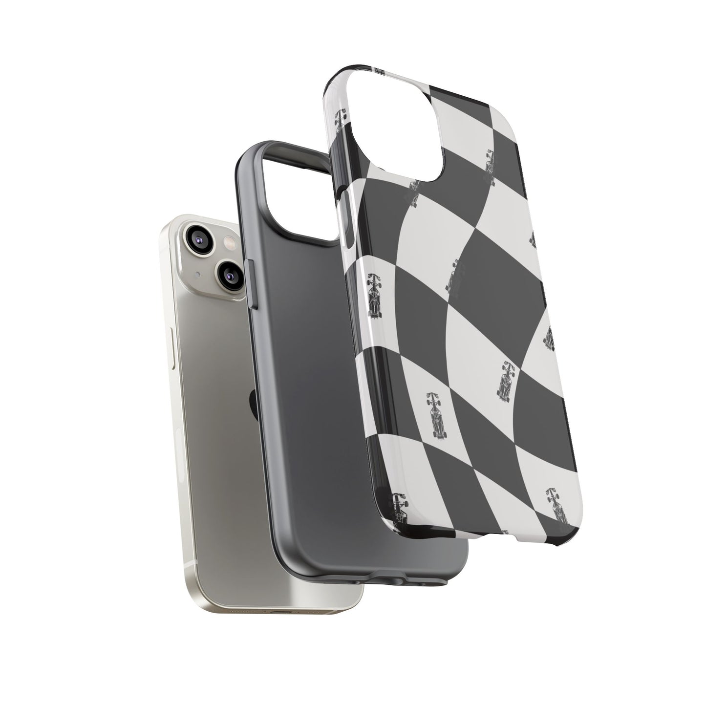 F1 Phone Case Black and White Checkered Design, Trendy F1 Gift, Formula 1 Gift, Cute F1 Phone Case, Unique Formula One Phone Case