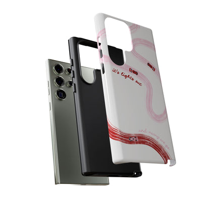 F1 Phone Case Pink and Red Painted "its lights out and away we go", Trendy F1 Gift, Formula 1 Gift, Cute F1 Phone Case, Unique Phone Case
