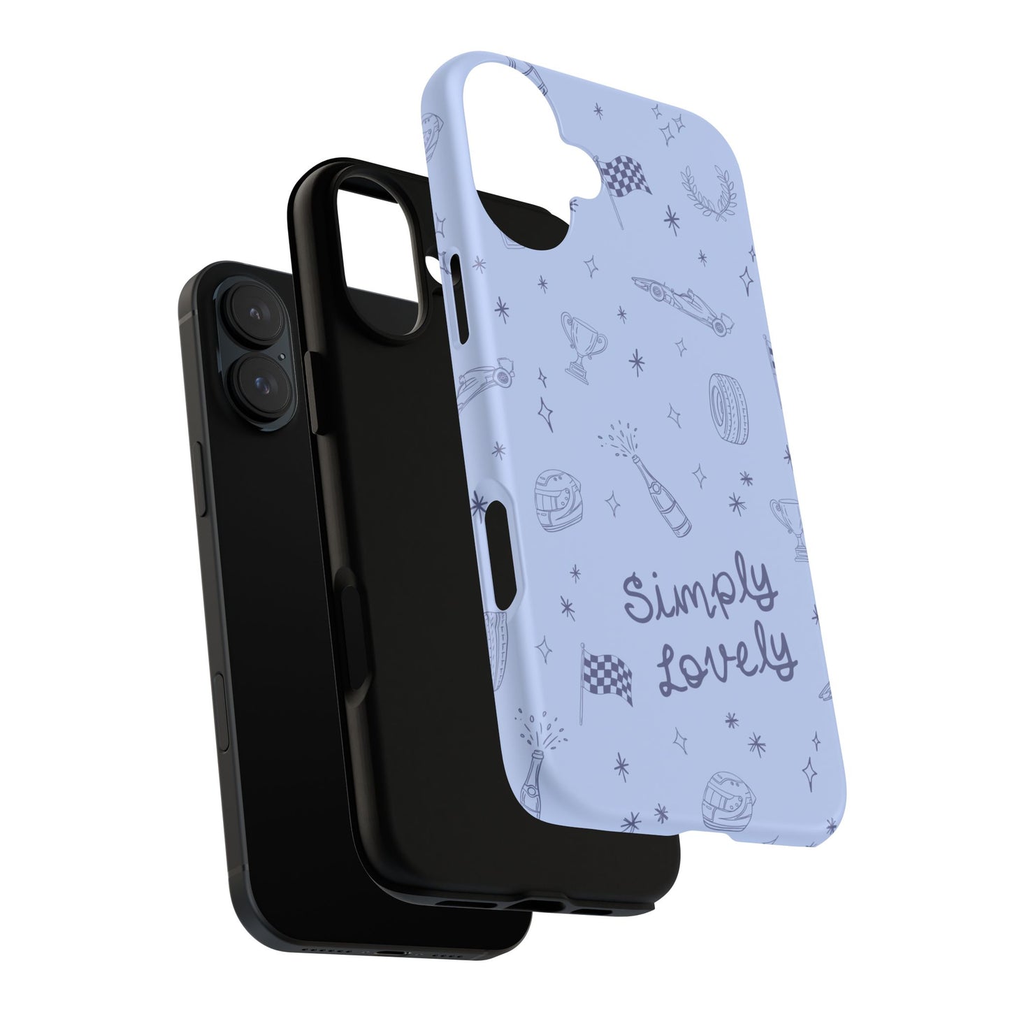 Blue Doodle "Simply Lovely" F1 Phone Case Design