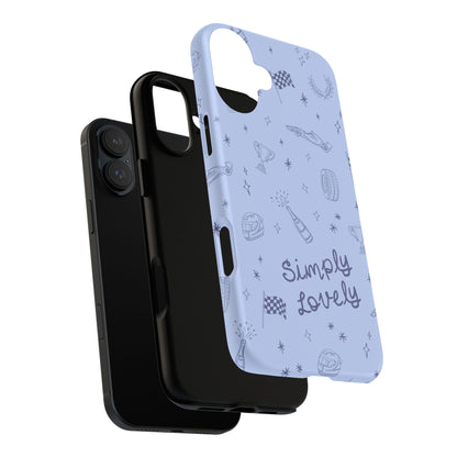 Blue Doodle "Simply Lovely" F1 Phone Case Design