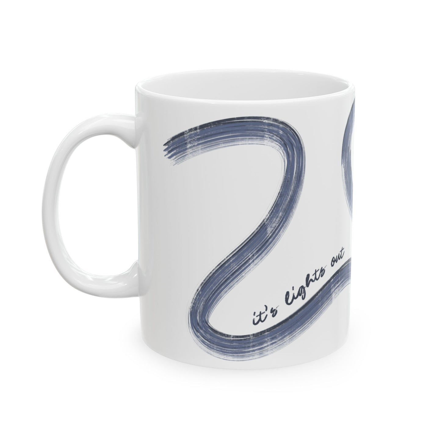 Blue F1 Painted It's Lights Out and Away We Go Mug, Unique Gift for Coffee Lovers, Whimsical Formula 1 Gift
