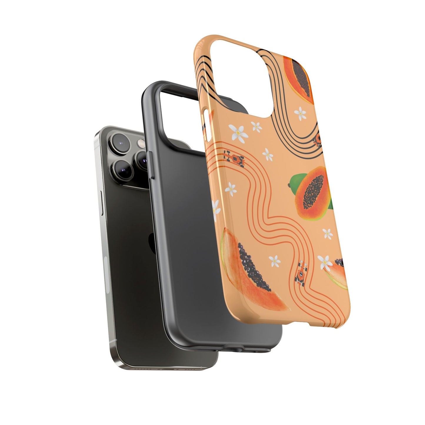 Orange F1 McLaren and Papaya Phone Case, Trendy F1 Gift, Formula 1 Gift, Cute Fruit F1 Phone Case, Unique Phone Case