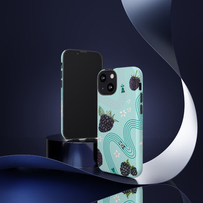 Teal F1 Mercedes and Blackberries Phone Case , Trendy F1 Gift, Formula 1 Gift, Cute Fruit F1 Phone Case, Unique Phone Case