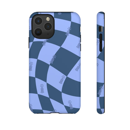 F1 Phone Case Blue Checkerboard Design, Trendy F1 Gift, Formula 1 Gift, Cute F1 Phone Case, Unique Formula One Phone Case