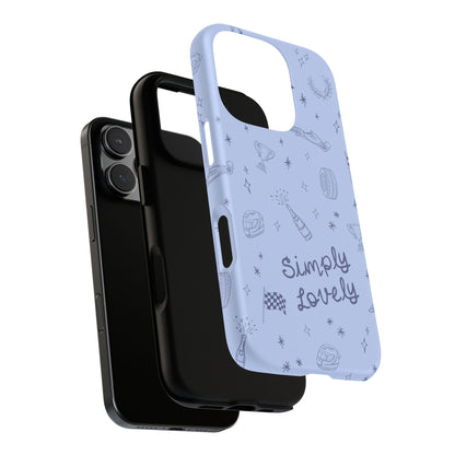 Blue Doodle "Simply Lovely" F1 Phone Case Design