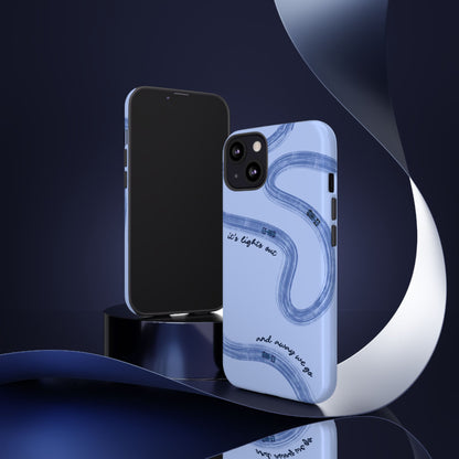 F1 Phone Case Monochrome Blue Painted "its lights out and away we go", Trendy F1 Gift, Formula 1 Gift, Cute F1 Phone Case, Phone Case