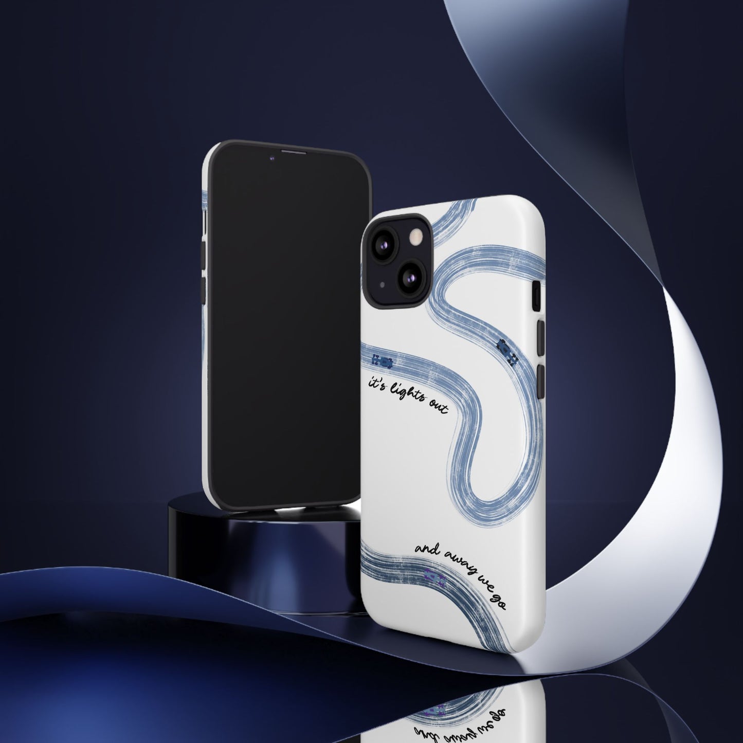 F1 Phone Case Blue Painted "its lights out and away we go", Trendy F1 Gift, Formula 1 Gift, Cute F1 Phone Case, Gift for F1 Fans