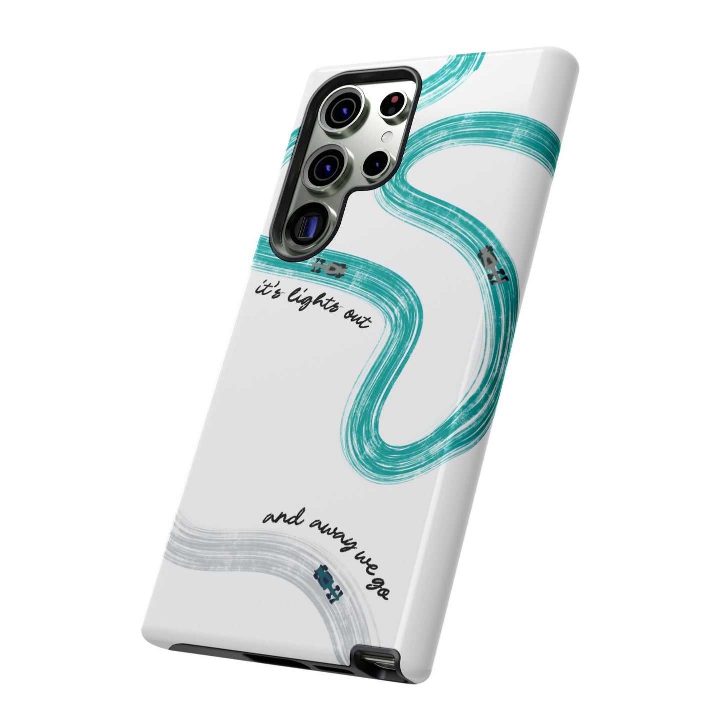 Mercedes F1 Phone Case Painted "its lights out and away we go", Trendy F1 Gift, Formula 1 Gift, Cute F1 Phone Case