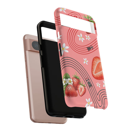 Red F1 Audi and Strawberries Phone Case, Trendy F1 Gift, Formula 1 Gift, Cute Fruit F1 Phone Case, Unique Phone Case