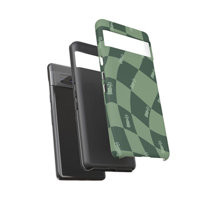 F1 Phone Case Green Checkerboard Design, Trendy F1 Gift, Formula 1 Gift, Cute F1 Phone Case, Unique Formula One Phone Case