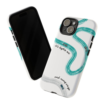 Mercedes F1 Phone Case Painted "its lights out and away we go", Trendy F1 Gift, Formula 1 Gift, Cute F1 Phone Case