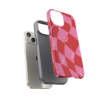 F1 Phone Case Pink and Red Checkerboard Design, Trendy F1 Gift, Girly Formula 1 Gift, Cute F1 Phone Case, Unique Formula One Phone Case