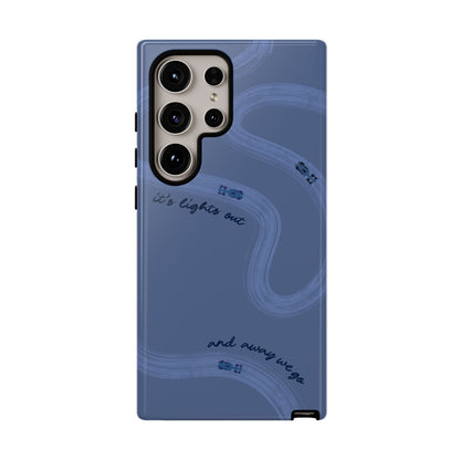 F1 Phone Case Monochrome Dark Blue Painted "its lights out and away we go", Trendy F1 Gift, Formula 1 Gift, Cute F1 Phone Case, Phone Case