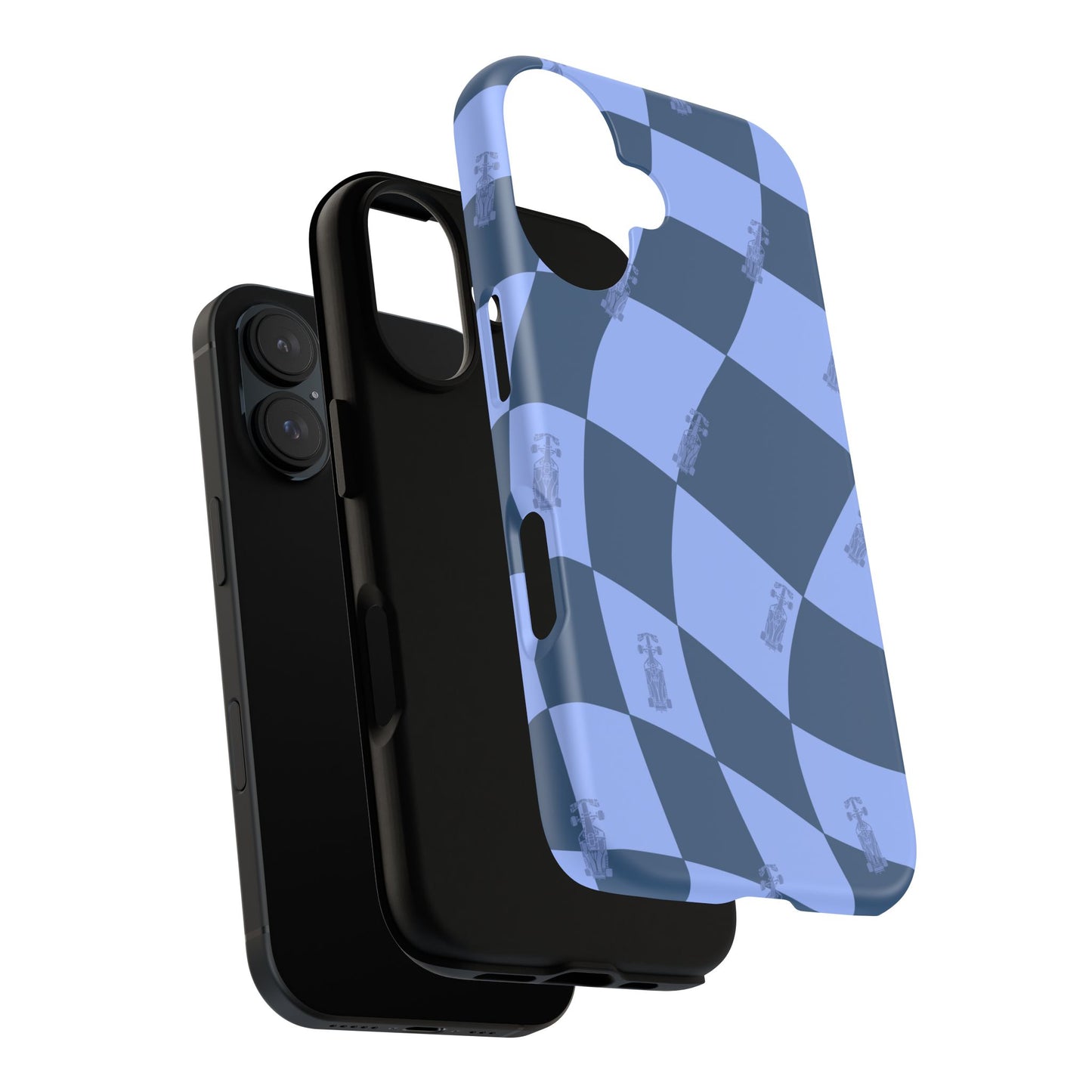 F1 Phone Case Blue Checkerboard Design, Trendy F1 Gift, Formula 1 Gift, Cute F1 Phone Case, Unique Formula One Phone Case