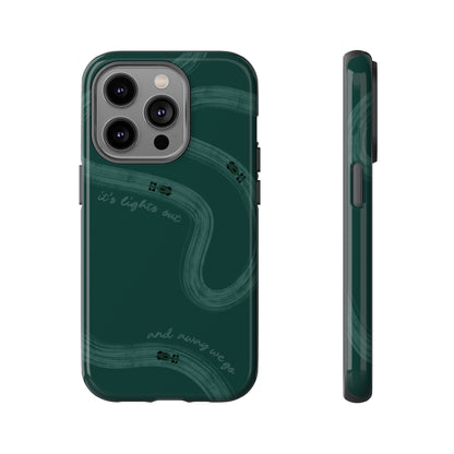 F1 Phone Case Monochrome Green Painted "its lights out and away we go", Trendy F1 Gift, Formula 1 Gift, Cute F1 Phone Case, Phone Case