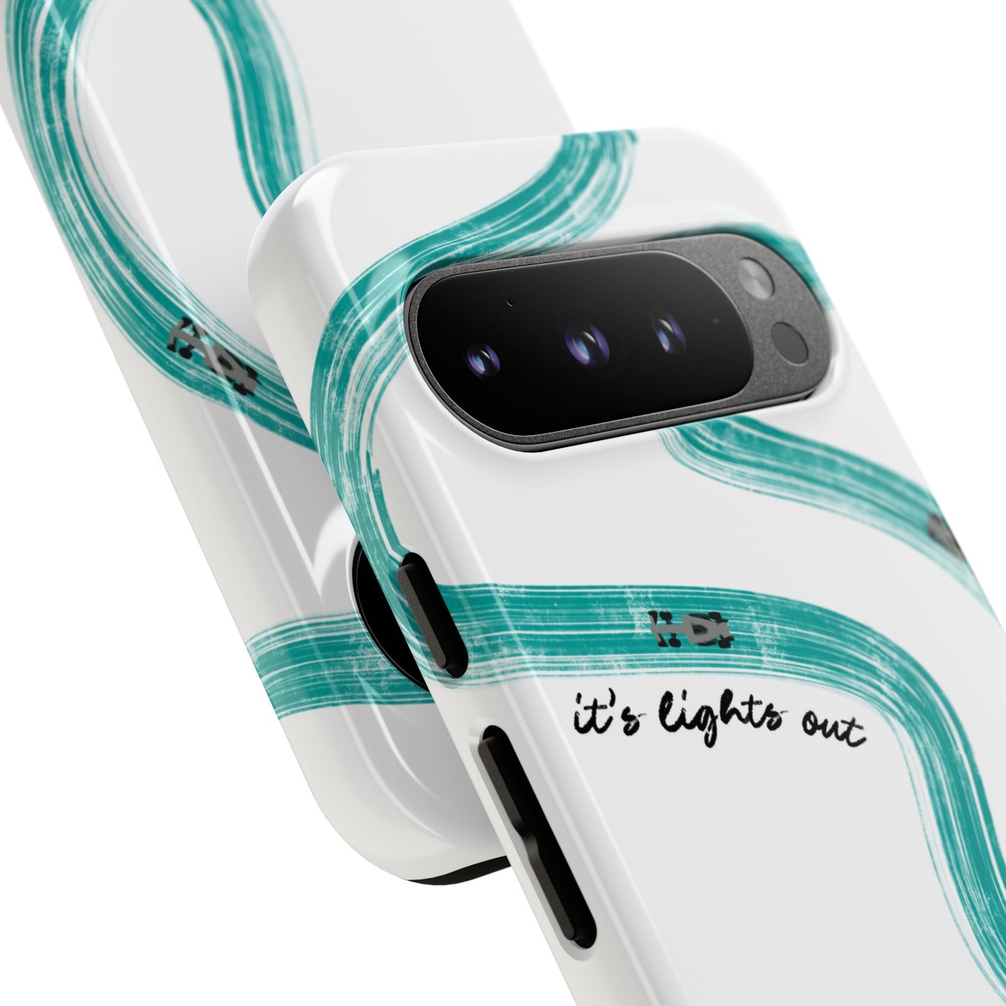 Mercedes F1 Phone Case Painted "its lights out and away we go", Trendy F1 Gift, Formula 1 Gift, Cute F1 Phone Case