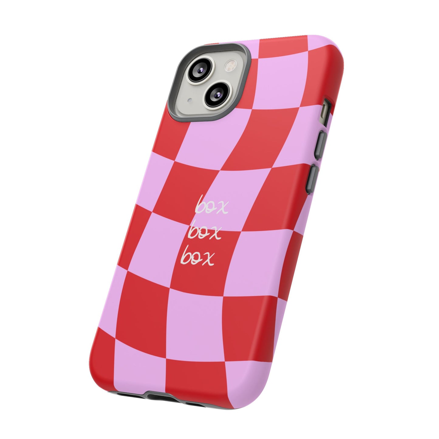 Pink and Red Checkered F1 Phone Case, Box Box Box F1 Phone Case
