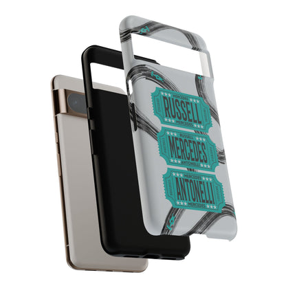 Mercedes F1 Phone Case Painted Ticket Stubs, Trendy F1 Gift, Formula 1 Gift, Cute F1 Phone Case