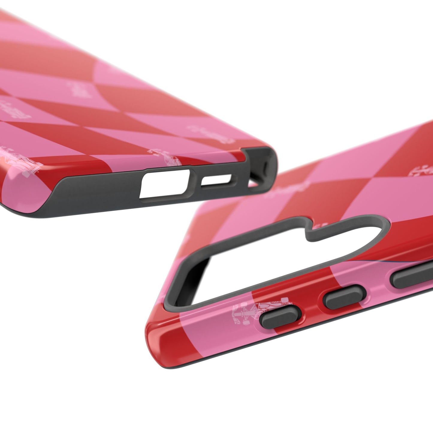 F1 Phone Case Pink and Red Checkerboard Design, Trendy F1 Gift, Girly Formula 1 Gift, Cute F1 Phone Case, Unique Formula One Phone Case
