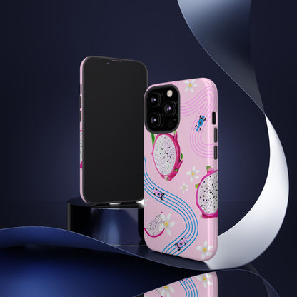 Pink F1 Alpine and Dragonfruit Phone Case, Trendy F1 Gift, Formula 1 Gift, Cute Fruit F1 Phone Case, Unique Phone Case