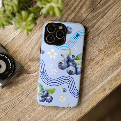 Blue F1 Williams and Blueberries Phone Case, Trendy F1 Gift, Formula 1 Gift, Cute Fruit F1 Phone Case, Unique Phone Case
