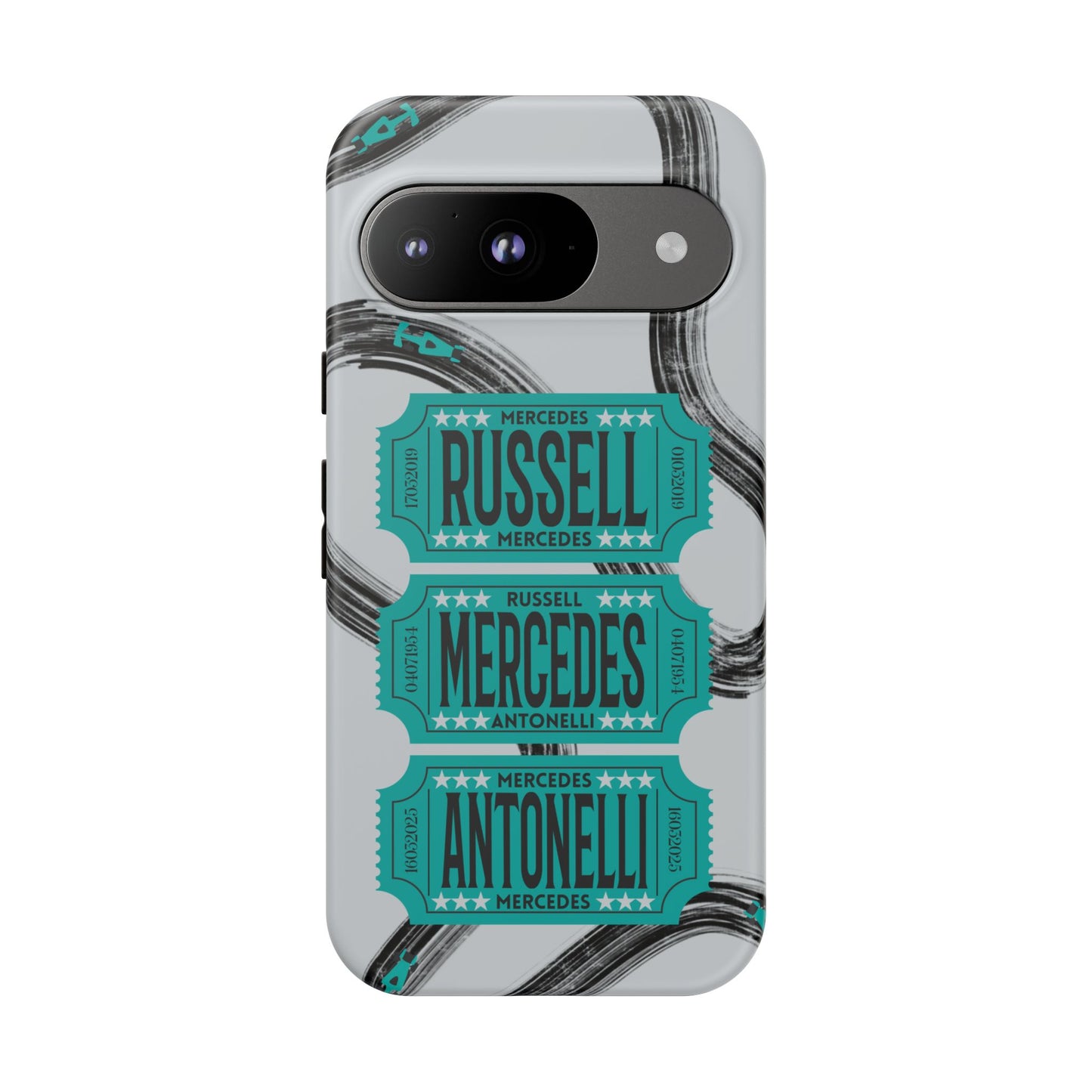 Mercedes F1 Phone Case Painted Ticket Stubs, Trendy F1 Gift, Formula 1 Gift, Cute F1 Phone Case