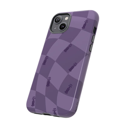 F1 Phone Case Purple Checkered Design, Trendy F1 Gift, Formula 1 Gift, Cute F1 Phone Case, Unique Formula One Phone Case