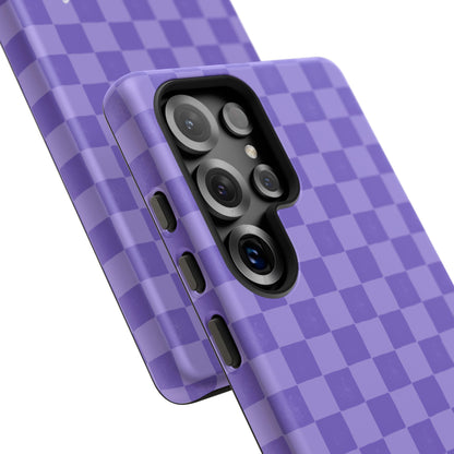 Simply Lovely Purple Checkered F1 Phone Case Design, Trendy F1 Gift, Formula 1 Gift, Cute F1 Phone Case