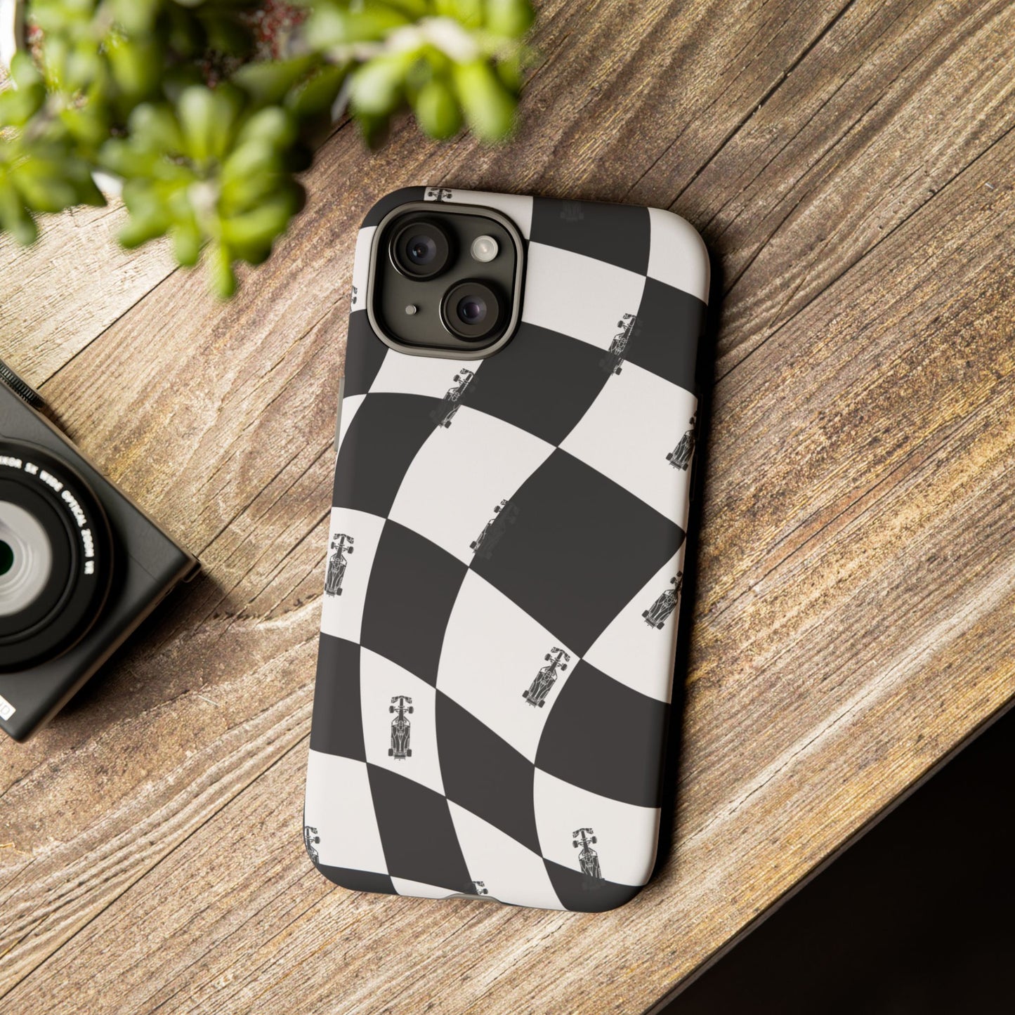 F1 Phone Case Black and White Checkered Design, Trendy F1 Gift, Formula 1 Gift, Cute F1 Phone Case, Unique Formula One Phone Case