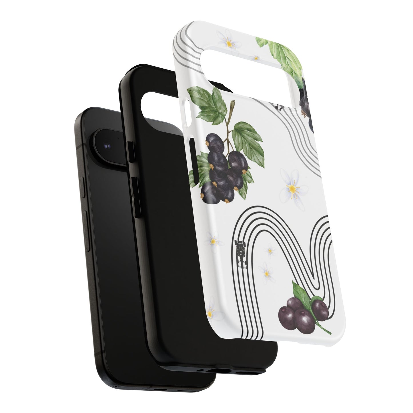 F1 Cadillac and Black Currants Phone Case, Trendy F1 Gift, Formula 1 Gift, Cute Fruit F1 Phone Case, Unique Phone Case