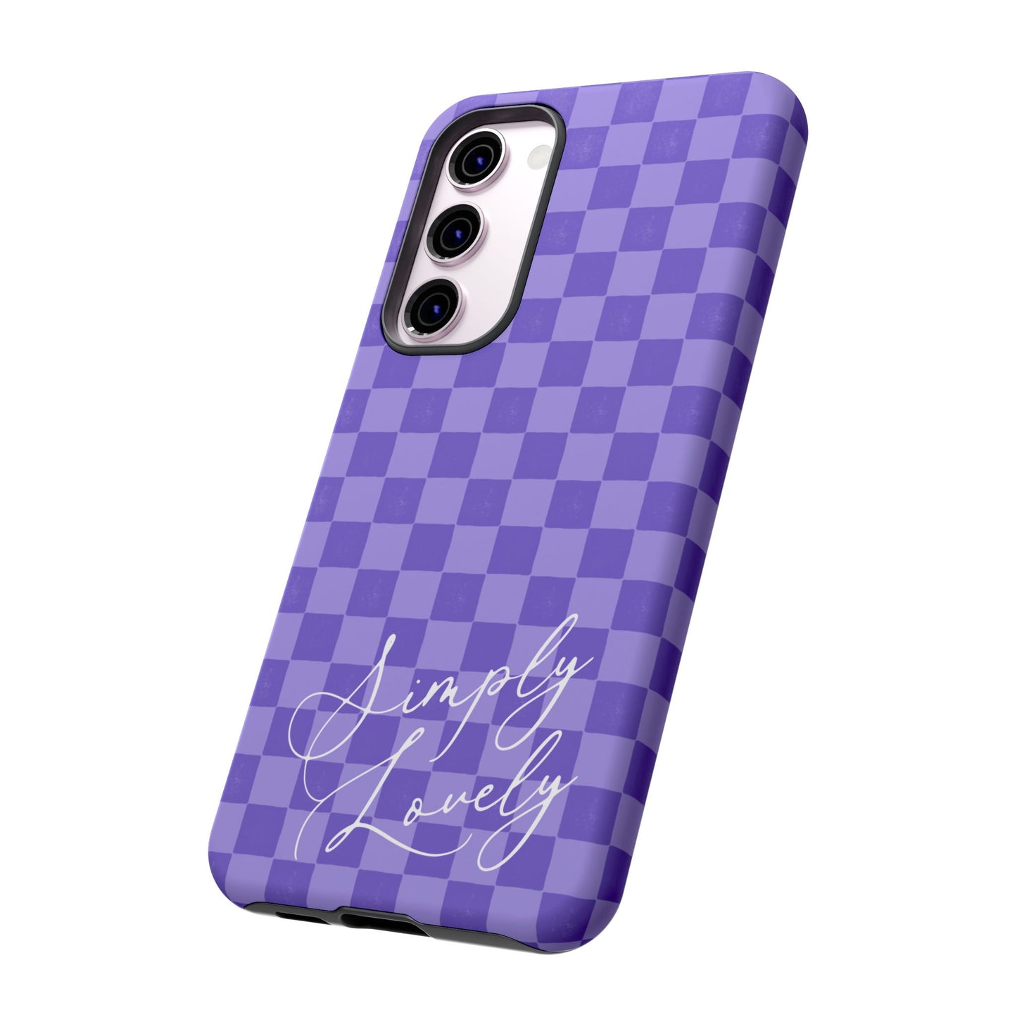 Simply Lovely Purple Checkered F1 Phone Case Design, Trendy F1 Gift, Formula 1 Gift, Cute F1 Phone Case