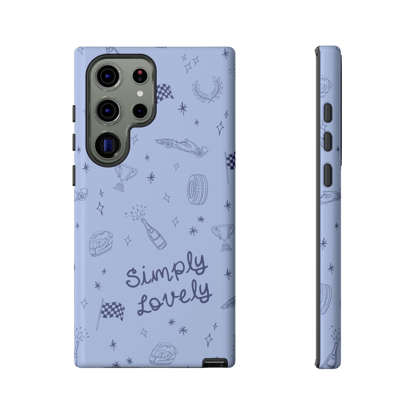 Blue Doodle "Simply Lovely" F1 Phone Case Design