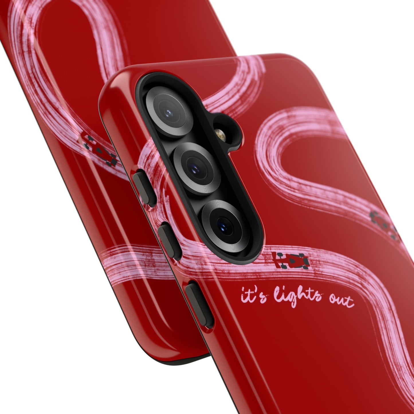 Red and Pink Lights Out F1 Phone Case Design, Trendy F1 Gift, Formula 1 Gift, Cute F1 Phone Case, Unique Formula One Phone Case