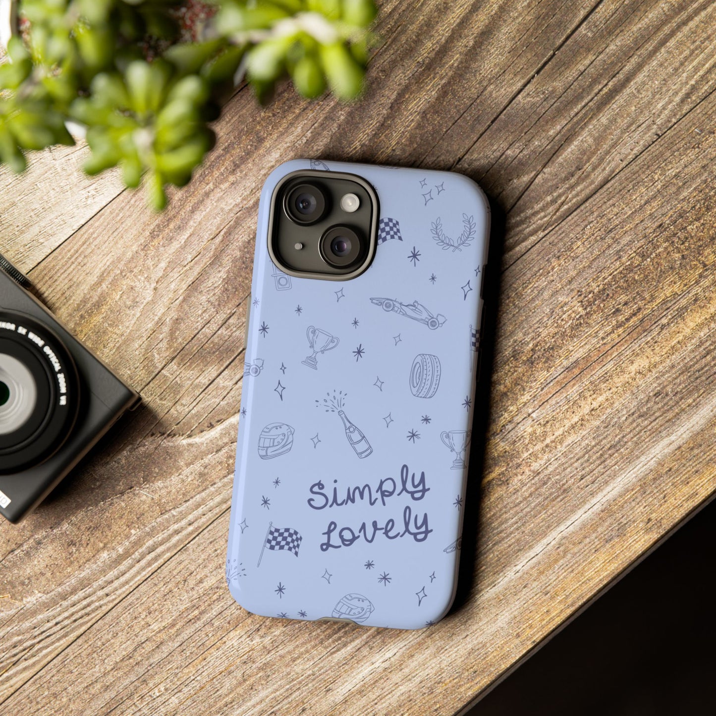 Blue Doodle "Simply Lovely" F1 Phone Case Design