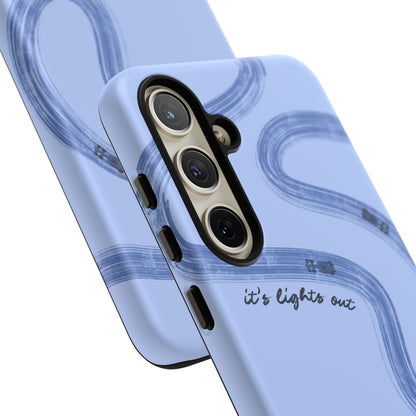 F1 Phone Case Monochrome Blue Painted "its lights out and away we go", Trendy F1 Gift, Formula 1 Gift, Cute F1 Phone Case, Phone Case