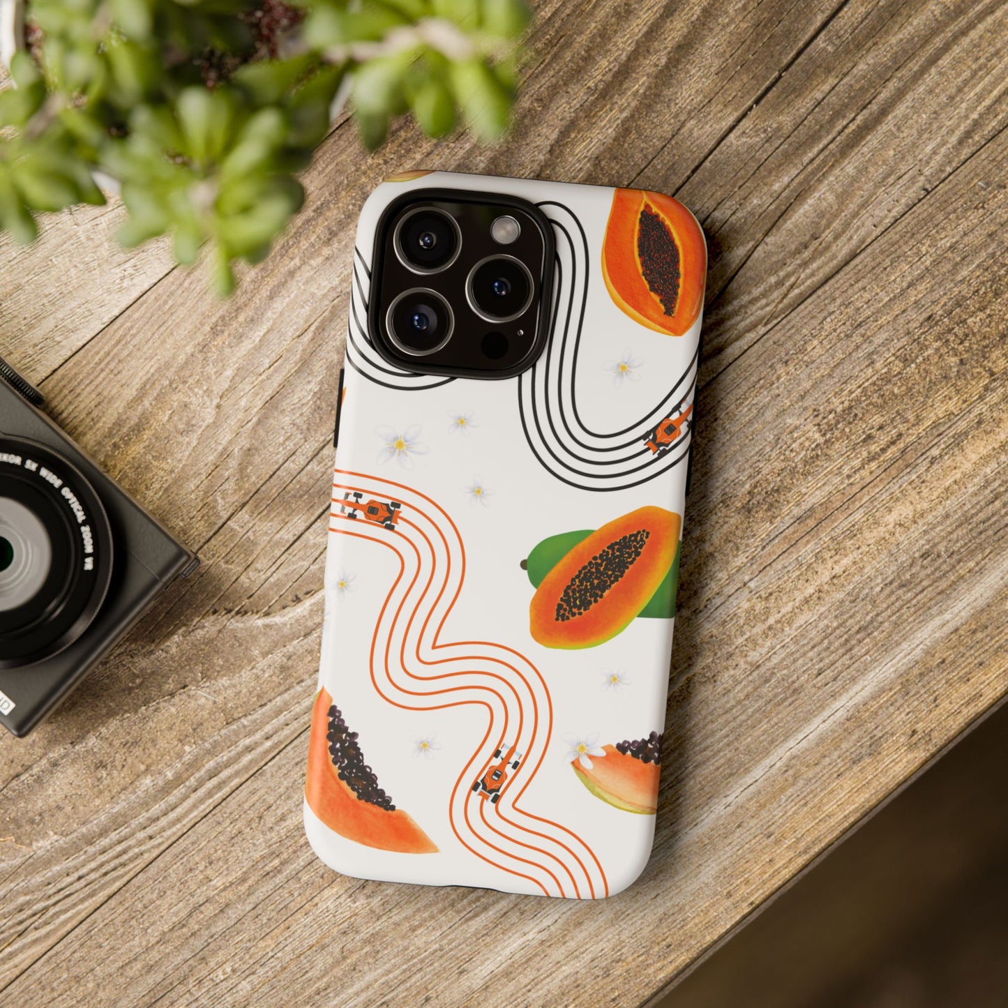 F1 McLaren and Papaya Phone Case , Trendy F1 Gift, Formula 1 Gift, Cute Fruit F1 Phone Case, Unique Phone Case