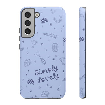 Blue Doodle "Simply Lovely" F1 Phone Case Design