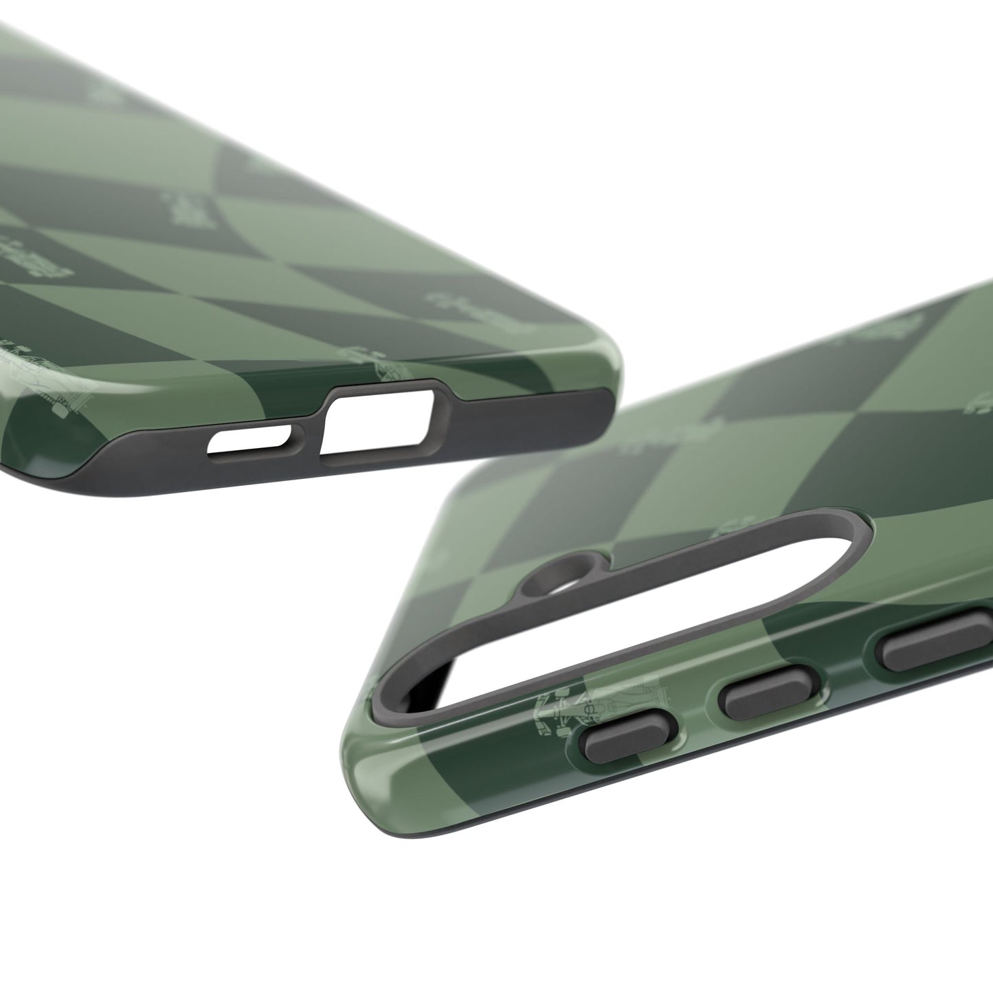 F1 Phone Case Green Checkerboard Design, Trendy F1 Gift, Formula 1 Gift, Cute F1 Phone Case, Unique Formula One Phone Case
