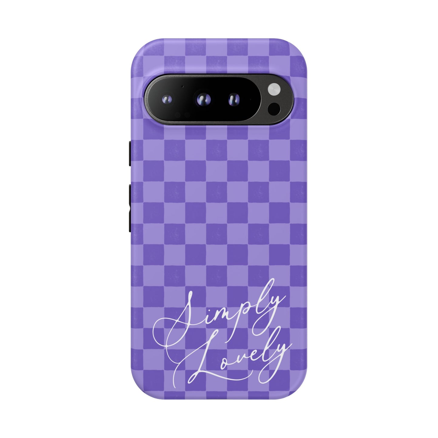 Simply Lovely Purple Checkered F1 Phone Case Design, Trendy F1 Gift, Formula 1 Gift, Cute F1 Phone Case