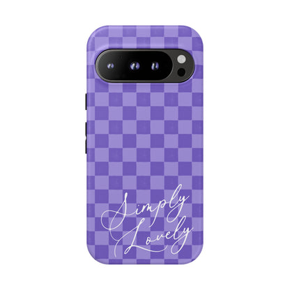 Simply Lovely Purple Checkered F1 Phone Case Design, Trendy F1 Gift, Formula 1 Gift, Cute F1 Phone Case