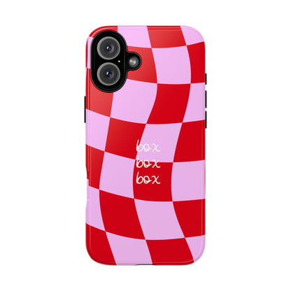 Pink and Red Checkered F1 Phone Case, Box Box Box F1 Phone Case