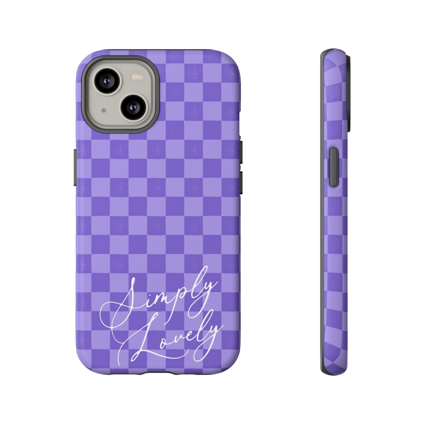 Simply Lovely Purple Checkered F1 Phone Case Design, Trendy F1 Gift, Formula 1 Gift, Cute F1 Phone Case