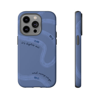 F1 Phone Case Monochrome Dark Blue Painted "its lights out and away we go", Trendy F1 Gift, Formula 1 Gift, Cute F1 Phone Case, Phone Case
