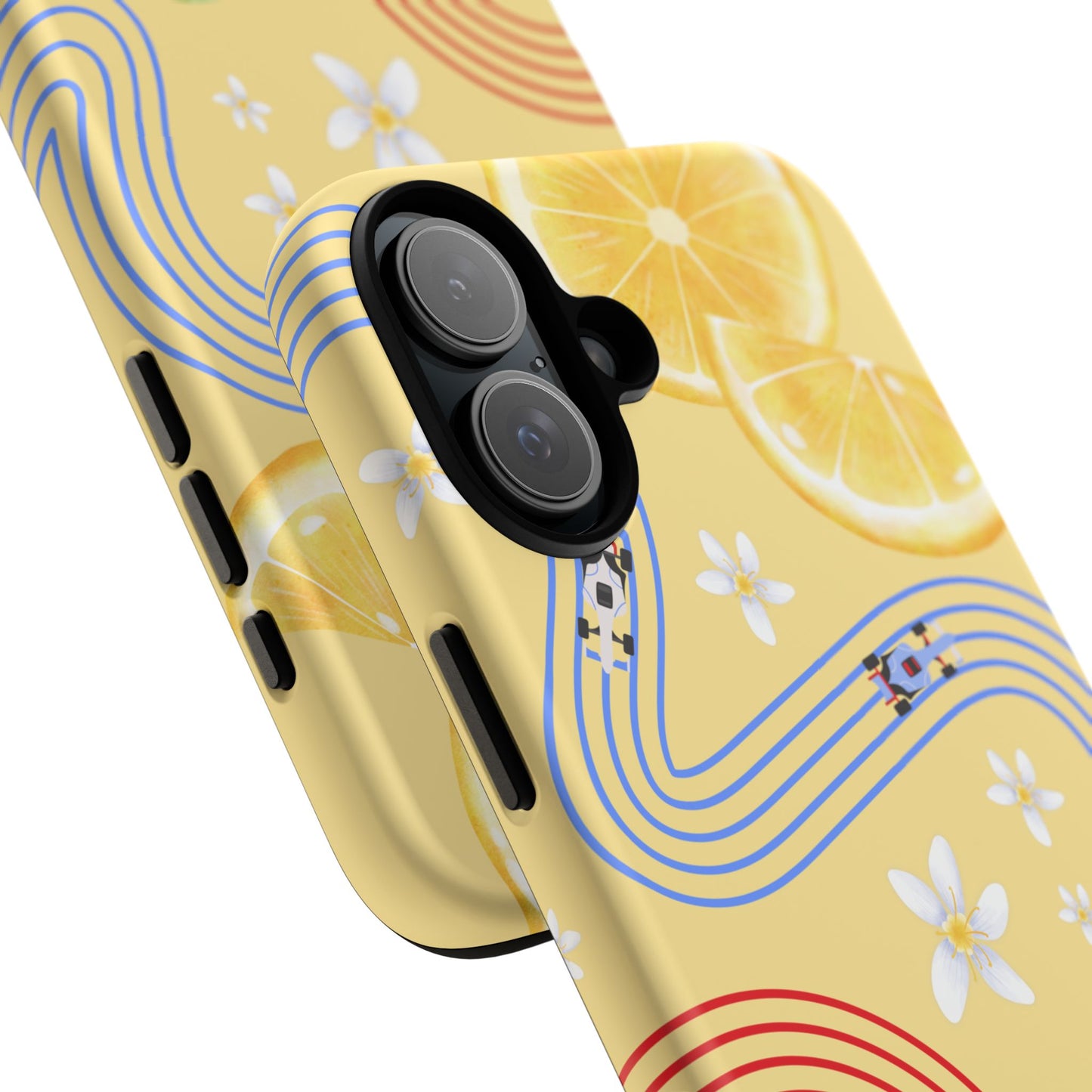 Yellow F1 Racing Bulls and Lemons Phone Case, Trendy F1 Gift, Formula 1 Gift, Cute Fruit F1 Phone Case, Unique Phone Case